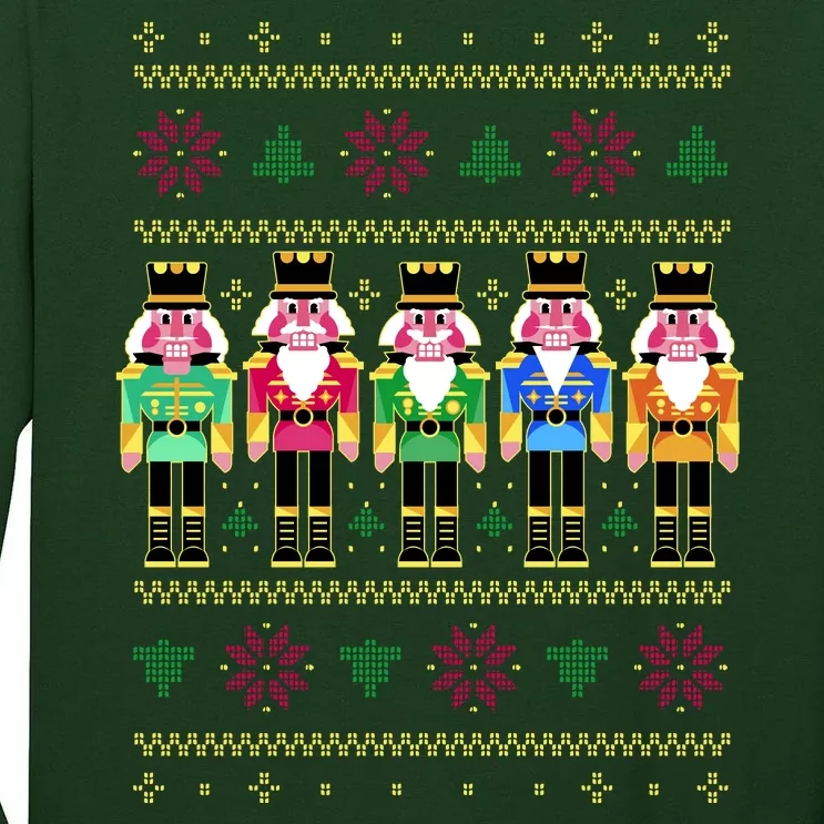 Golden Nutcracker Funny Jolly & Merry Ugly Christmas Tall Long Sleeve T-Shirt