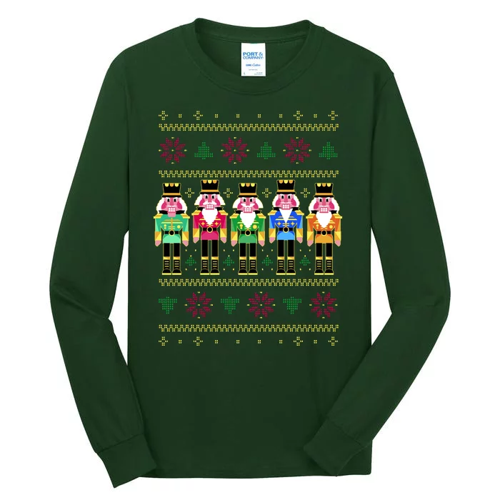 Golden Nutcracker Funny Jolly & Merry Ugly Christmas Tall Long Sleeve T-Shirt