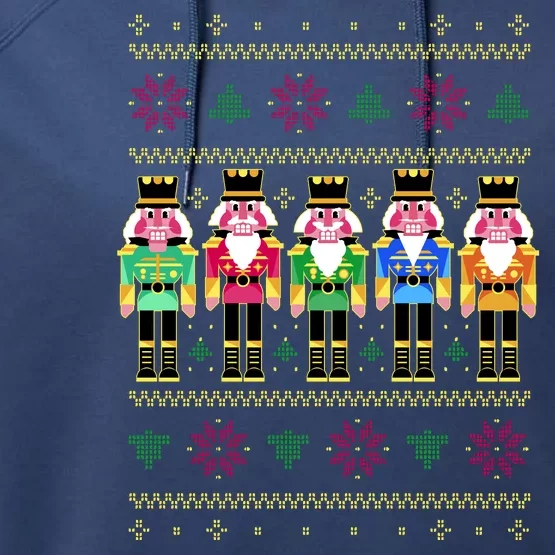 Golden Nutcracker Funny Jolly & Merry Ugly Christmas Performance Fleece Hoodie