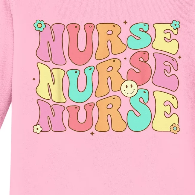 Groovy Nurse  Future Nurse Appreciation Nursing Baby Long Sleeve Bodysuit