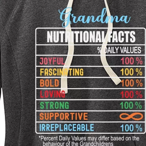 Grandma Nutritional Facts Grandparents Day Funny Women's Fleece Hoodie