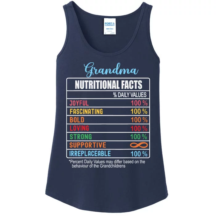 Grandma Nutritional Facts Grandparents Day Funny Ladies Essential Tank