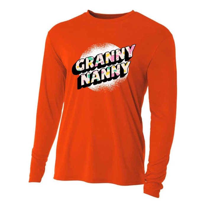 Granny Nanny Grandmothers Taking Care Of Grandchildren Gift Cooling Performance Long Sleeve Crew