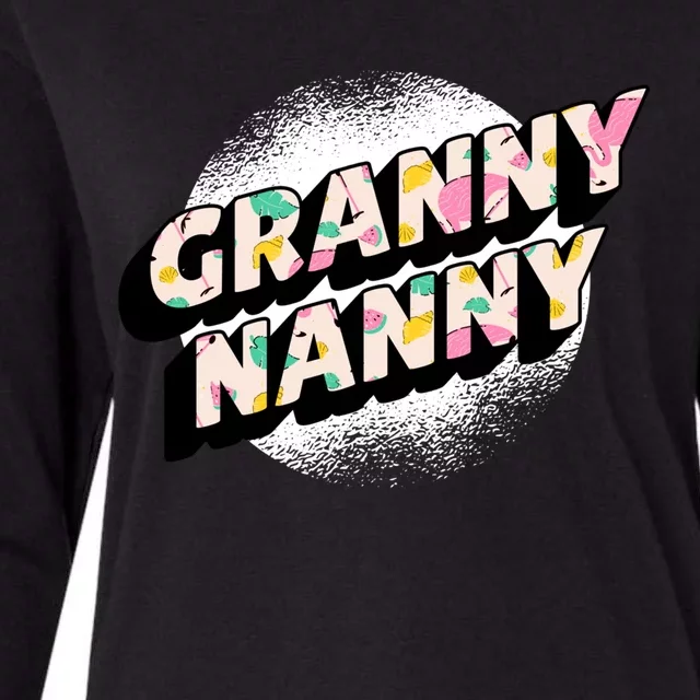 Granny Nanny Grandmothers Taking Care Of Grandchildren Gift Womens Cotton Relaxed Long Sleeve T-Shirt