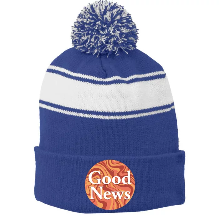 Good News Stripe Pom Pom Beanie