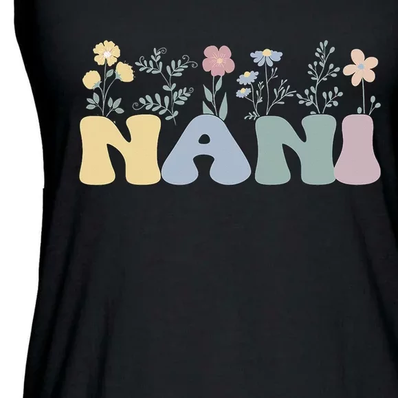 Groovy Nani Grandmother Flowers Nani Grandma Ladies Essential Flowy Tank