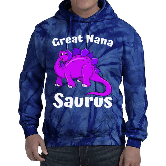 Great Nanasaurus Great Nana Dinosaur Lover Dino Mother's Day Tie Dye Hoodie