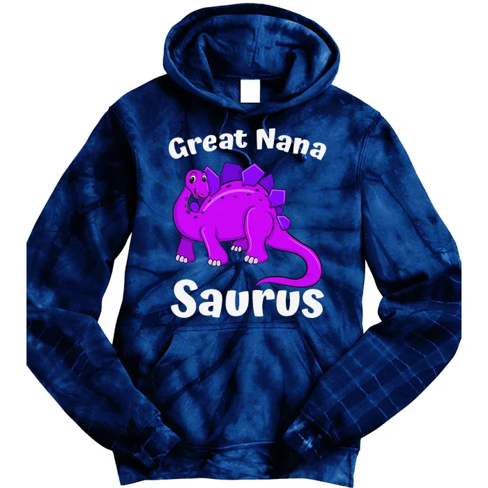 Great Nanasaurus Great Nana Dinosaur Lover Dino Mother's Day Tie Dye Hoodie