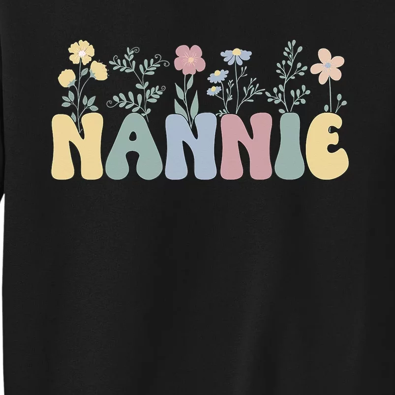 Groovy Nannie Grandmother Flowers Nannie Grandma Sweatshirt