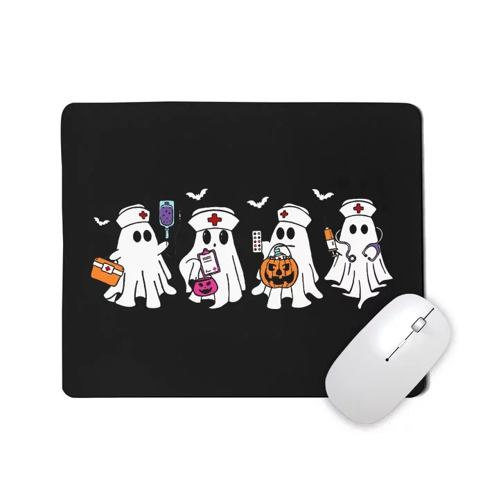 Ghost Nurse Halloween Crew Funny Scrub Er Rn Nursing Student Mousepad