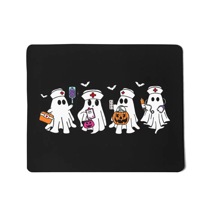 Ghost Nurse Halloween Crew Funny Scrub Er Rn Nursing Student Mousepad