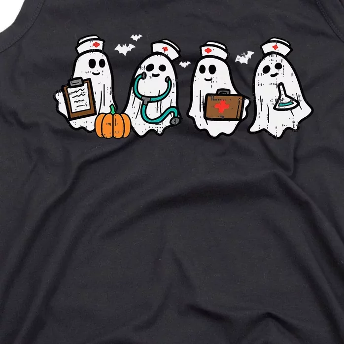 Ghost Nurses Halloween Crew Funny Costume Scrub Top Women Tank Top