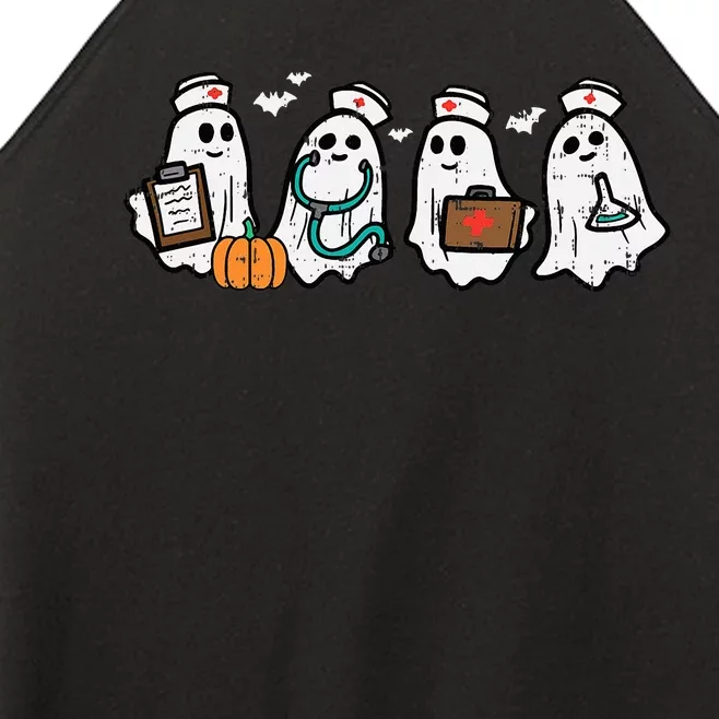 Ghost Nurses Halloween Crew Funny Costume Scrub Top Women’s Perfect Tri Rocker Tank