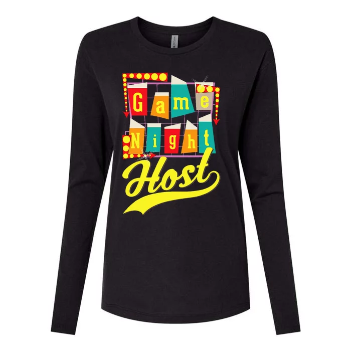 Game Night Host Family Board Game Trivia Night Womens Cotton Relaxed Long Sleeve T-Shirt