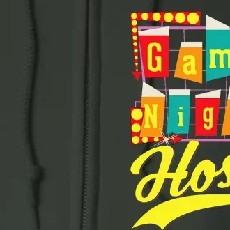 Game Night Host Family Board Game Trivia Night Full Zip Hoodie