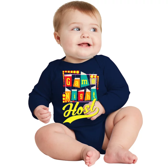 Game Night Host Family Board Game Trivia Night Baby Long Sleeve Bodysuit