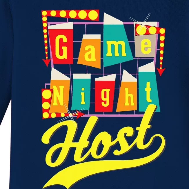 Game Night Host Family Board Game Trivia Night Baby Long Sleeve Bodysuit