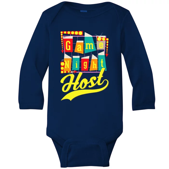 Game Night Host Family Board Game Trivia Night Baby Long Sleeve Bodysuit