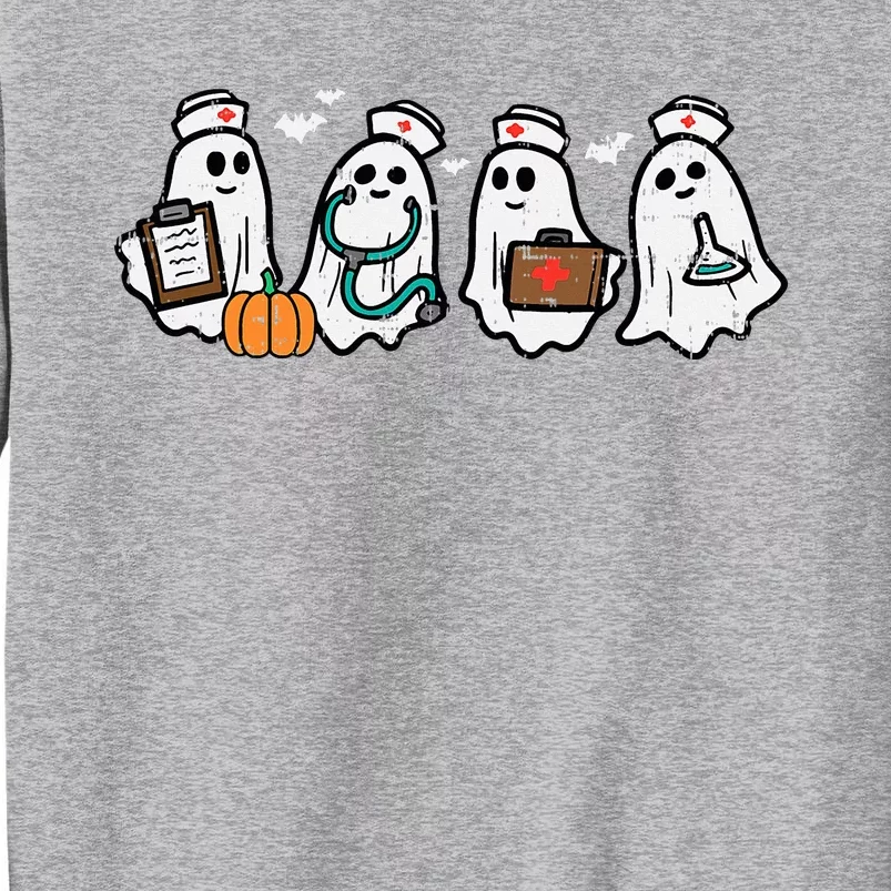 Ghost Nurses Halloween Crew Funny Costume Tall Sweatshirt