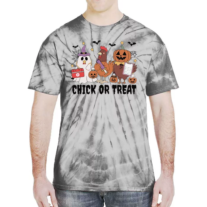 Ghost Nurse Halloween Chick Or Treat Er Nurse Spooky Nurse Tie-Dye T-Shirt