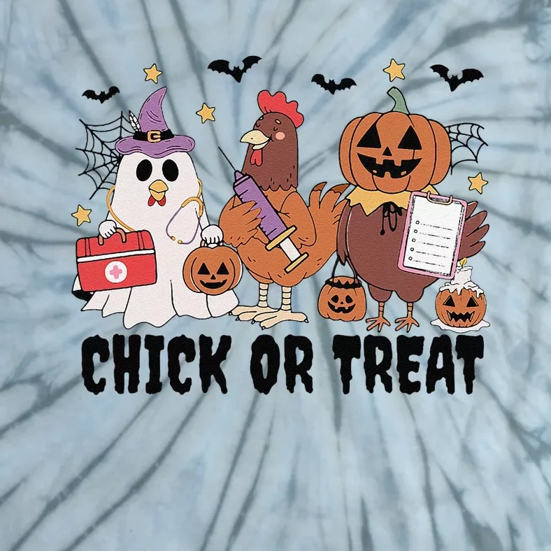 Ghost Nurse Halloween Chick Or Treat Er Nurse Spooky Nurse Tie-Dye T-Shirt