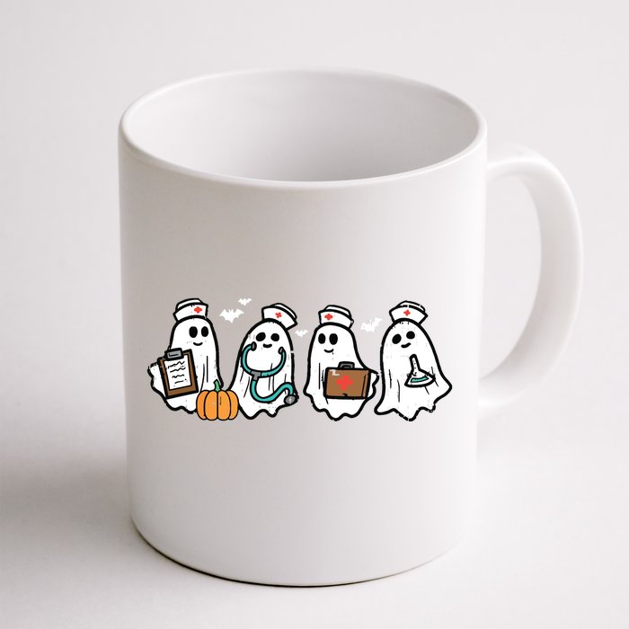 Ghost Nurses Halloween Crew Funny Costume Scrub Front & Back Coffee Mug