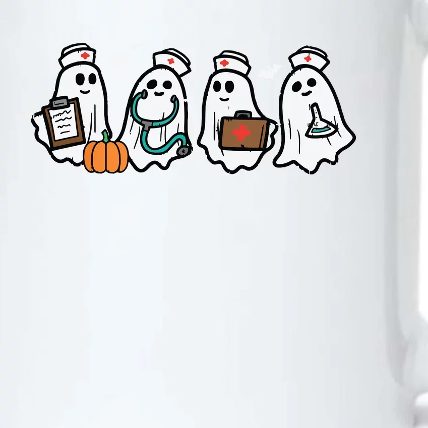 Ghost Nurses Halloween Crew Funny Costume Scrub Top Women Black Color Changing Mug