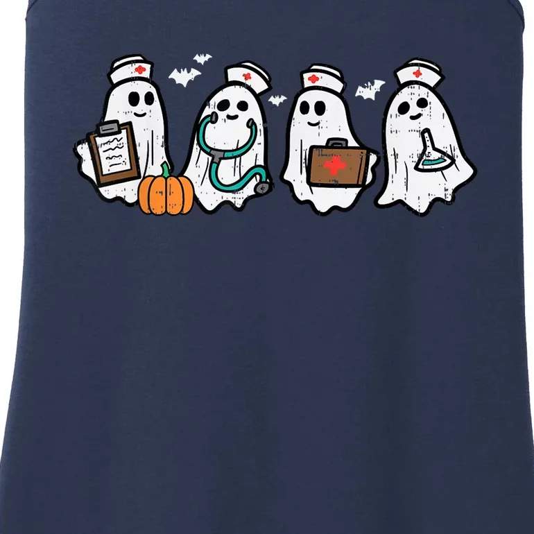 Ghost Nurses Halloween Crew Funny Costume Scrub Top Ladies Essential Tank