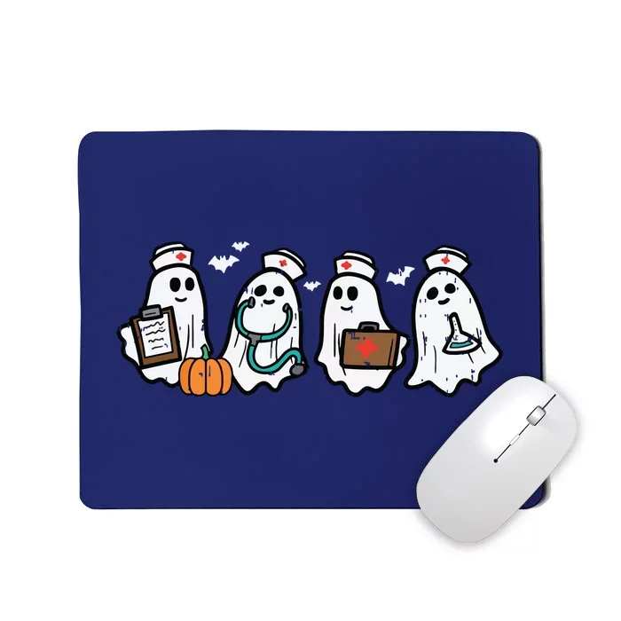 Ghost Nurses Halloween Crew Funny Costume Scrub Top Women Mousepad