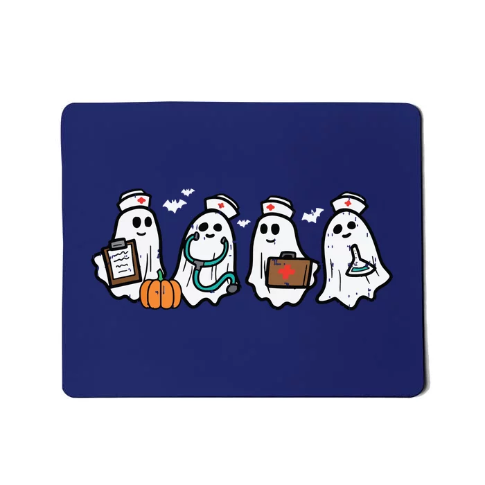 Ghost Nurses Halloween Crew Funny Costume Scrub Top Women Mousepad