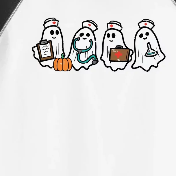 Ghost Nurses Halloween Crew Funny Costume Scrub Top Women Toddler Fine Jersey T-Shirt