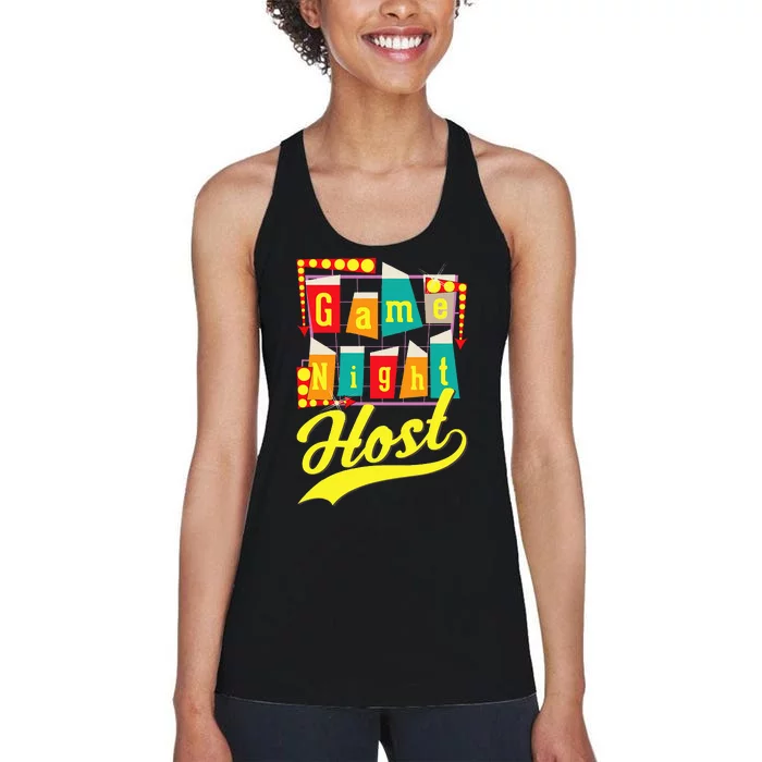 Game Night Host Family Board Game Trivia Night Women's Racerback Tank