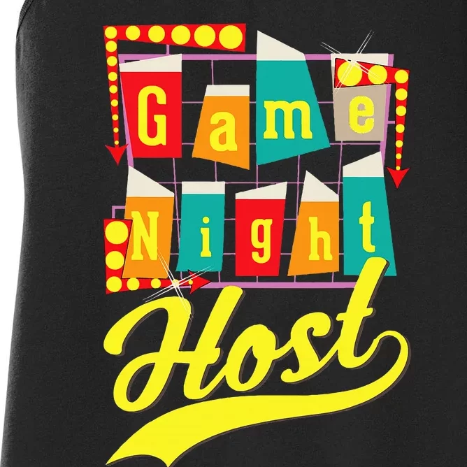 Game Night Host Family Board Game Trivia Night Women's Racerback Tank