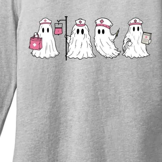 Ghost Nurse Halloween Halloween Nurse Womens CVC Long Sleeve Shirt