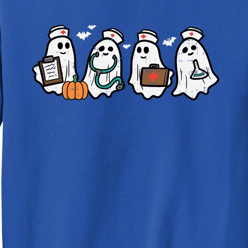 Ghost Nurses Halloween Crew Funny Costume Scrub Top Gift Sweatshirt