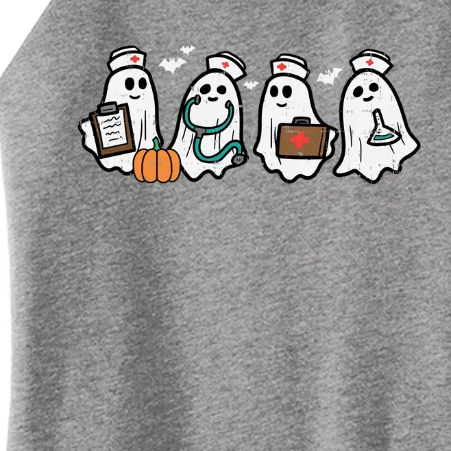 Ghost Nurses Halloween Crew Funny Costume Scrub Top Gift Women’s Perfect Tri Rocker Tank