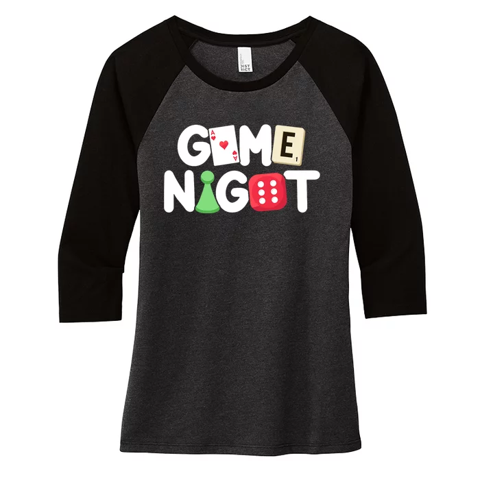 Game Night Host Board Games Trivia Night Team Women Men Women's Tri-Blend 3/4-Sleeve Raglan Shirt