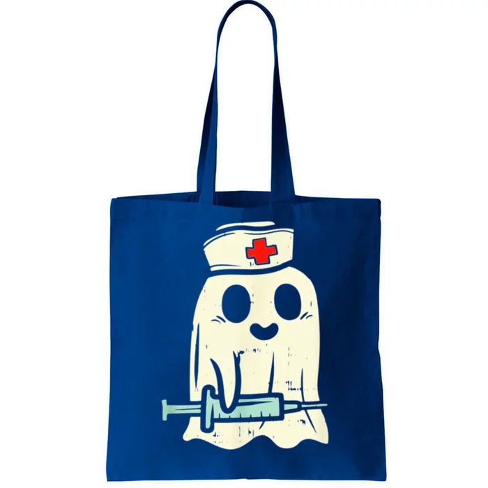 Ghost Nurses Halloween Crew Funny Costume Scrub Top Funny Gift Tote Bag