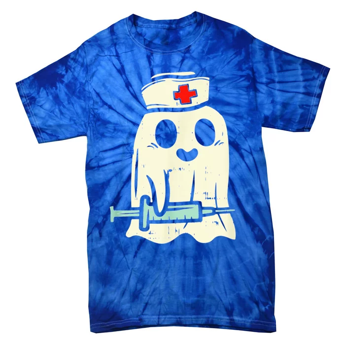 Ghost Nurses Halloween Crew Funny Costume Scrub Top Funny Gift Tie-Dye T-Shirt