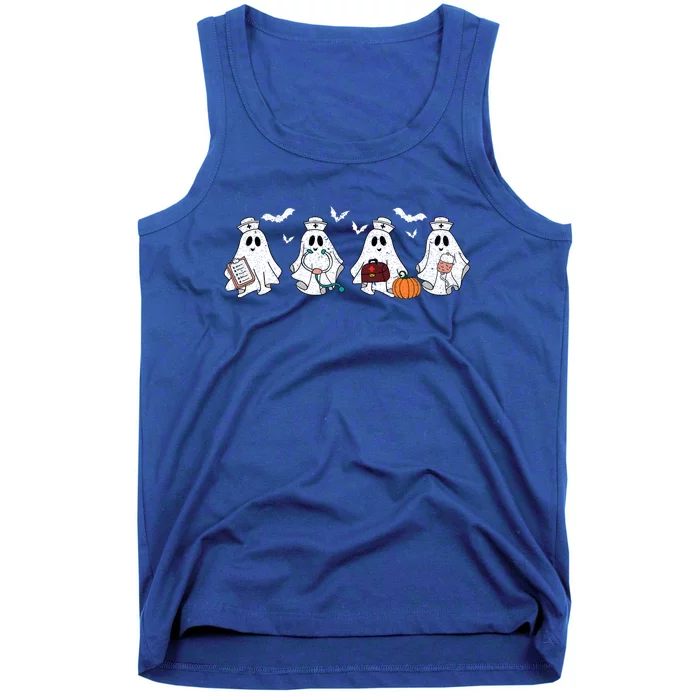 Ghost Nurses Halloween Crew Funny Costume Scrub Top Cool Gift Tank Top