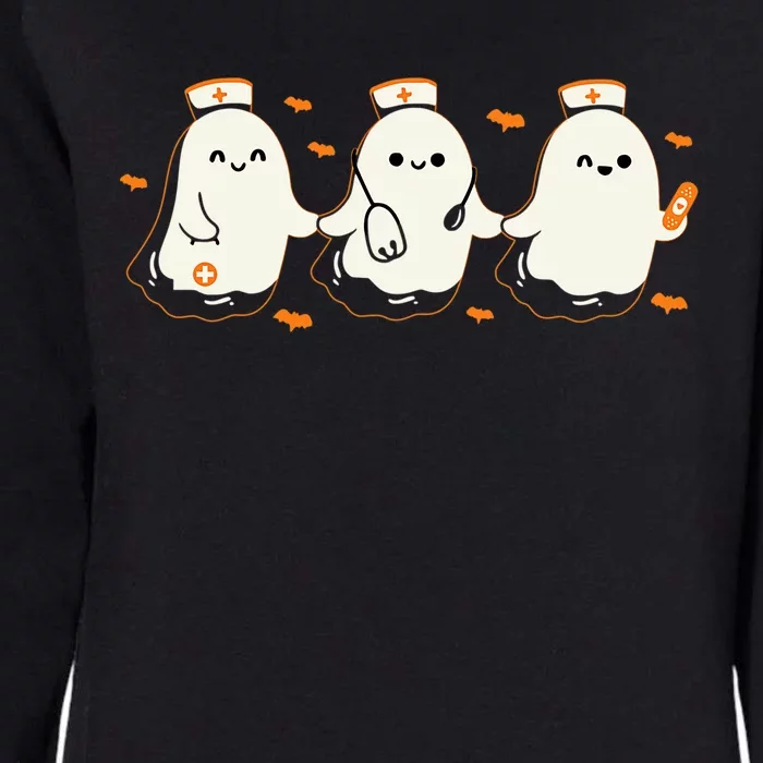 Ghost Nurses Halloween Crew Funny Costume Scrub Top Gift Womens California Wash Sweatshirt