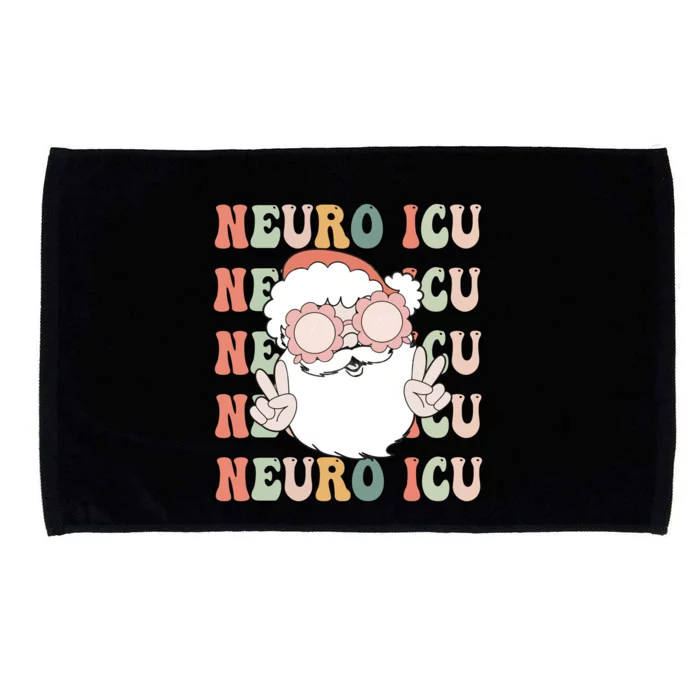 Groovy Neuro Icu Christmas Neurology Squad Secret Santa Gift Microfiber Hand Towel