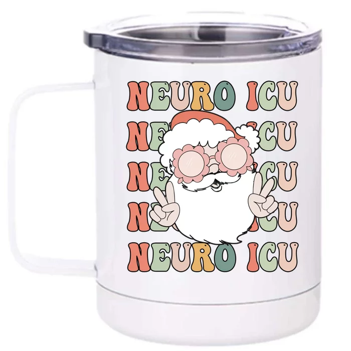 Groovy Neuro Icu Christmas Neurology Squad Secret Santa Gift Front & Back 12oz Stainless Steel Tumbler Cup