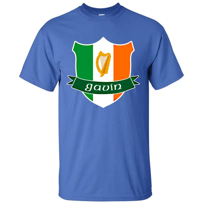 Gavin Name Irish Gift Irish Flag Harp Crest Tall T-Shirt