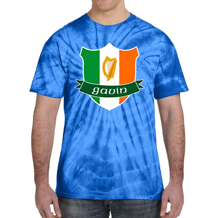 Gavin Name Irish Gift Irish Flag Harp Crest Tie-Dye T-Shirt