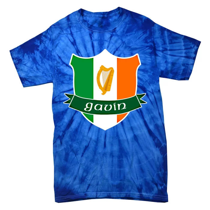 Gavin Name Irish Gift Irish Flag Harp Crest Tie-Dye T-Shirt