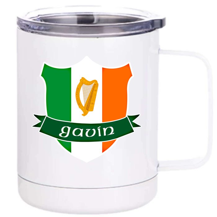 Gavin Name Irish Gift Irish Flag Harp Crest Front & Back 12oz Stainless Steel Tumbler Cup