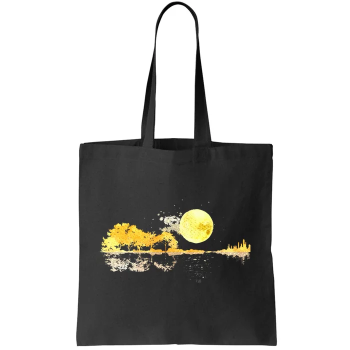 Guitar Nature Moon Retro Style Guitarist Acoustic Guitar Tote Bag