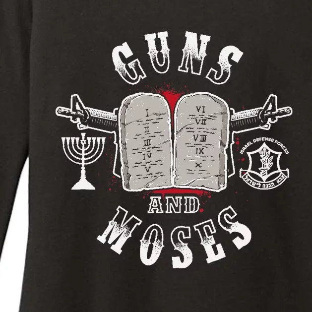 Guns N Moses Israeli Defense Force IDF Womens CVC Long Sleeve Shirt