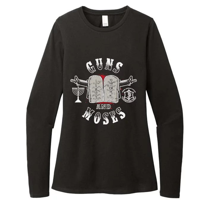 Guns N Moses Israeli Defense Force IDF Womens CVC Long Sleeve Shirt